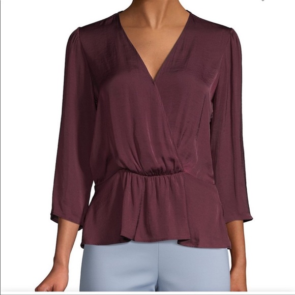 1. State plum peplum surprise 3/4 sleeve blouse burgundy wine size XXL - Picture 12 of 12
